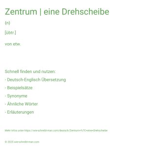 Wie schreibt man Zentrum | eine Drehscheibe? Bedeutung, Synonym, Antonym & Zitate.