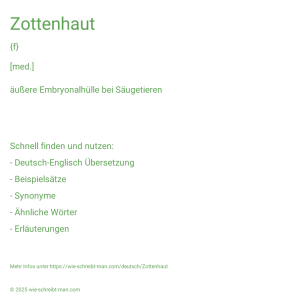 Wie schreibt man Zottenhaut? Bedeutung, Synonym, Antonym & Zitate.