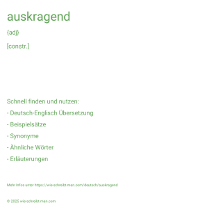 Wie schreibt man auskragend? Bedeutung, Synonym, Antonym & Zitate.
