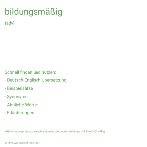 Wie schreibt man bildungsmäßig? Bedeutung, Synonym, Antonym & Zitate.