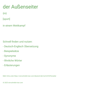Wie schreibt man der Außenseiter? Bedeutung, Synonym, Antonym & Zitate.