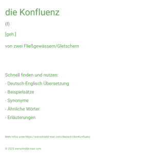 Wie schreibt man die Konfluenz? Bedeutung, Synonym, Antonym & Zitate.