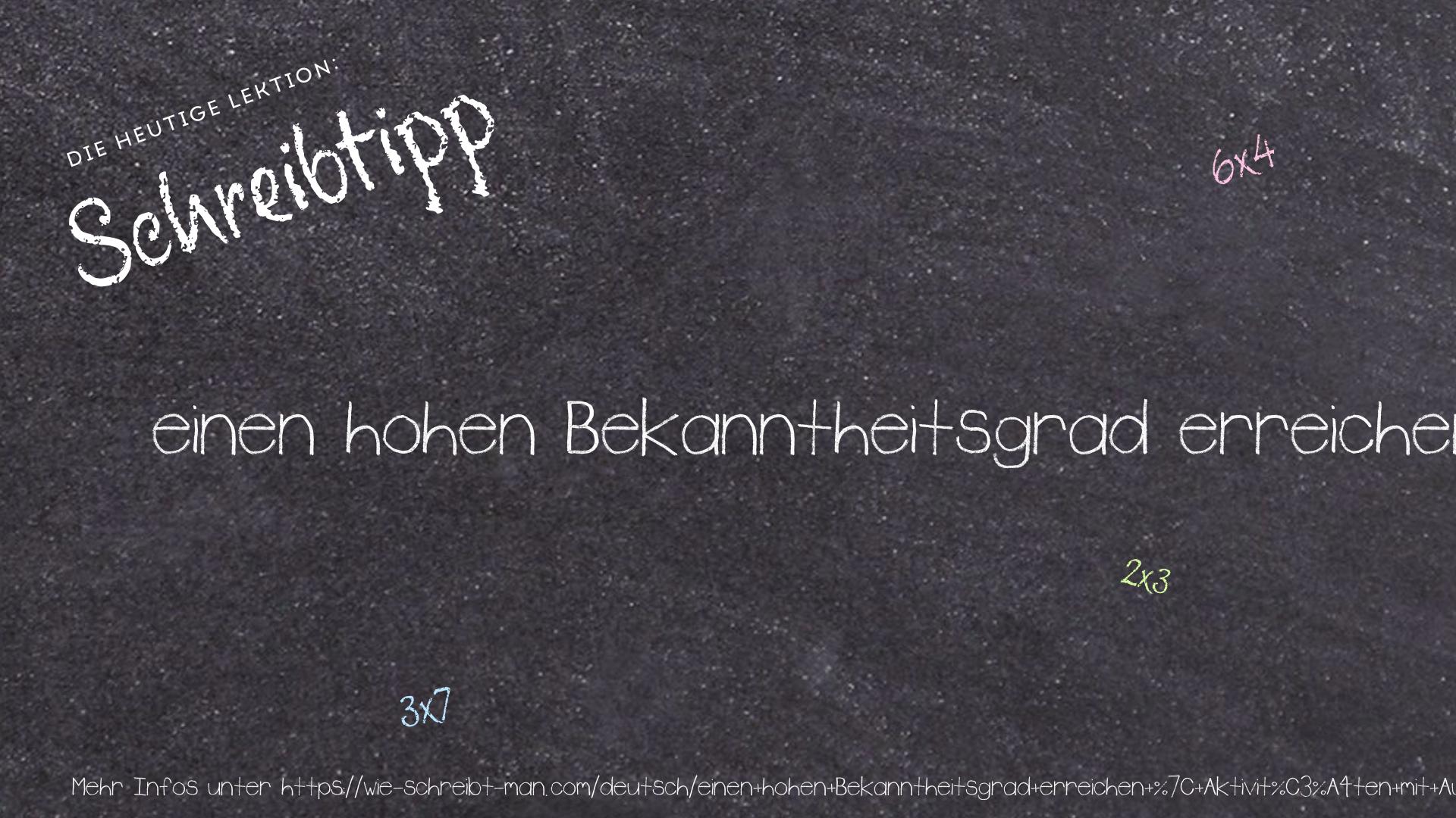 Schreibtipp einen hohen Bekanntheitsgrad erreichen | Aktivitäten mit Außenwirkung