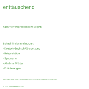 Wie schreibt man enttäuschend? Bedeutung, Synonym, Antonym & Zitate.