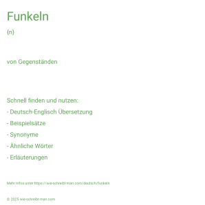 Wie schreibt man Funkeln? Bedeutung, Synonym, Antonym & Zitate.