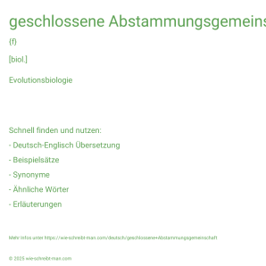 Wie schreibt man geschlossene Abstammungsgemeinschaft? Bedeutung, Synonym, Antonym & Zitate.
