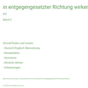 Wie schreibt man in entgegengesetzter Richtung wirken? Bedeutung, Synonym, Antonym & Zitate.