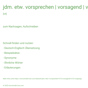 Wie schreibt man jdm. etw. vorsprechen | vorsagend | vorgesagt? Bedeutung, Synonym, Antonym & Zitate.