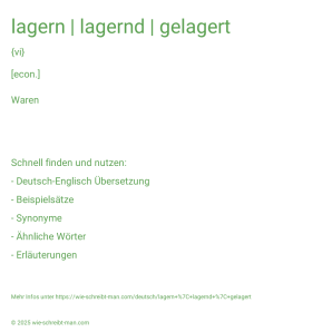 Wie schreibt man lagern | lagernd | gelagert? Bedeutung, Synonym, Antonym & Zitate.