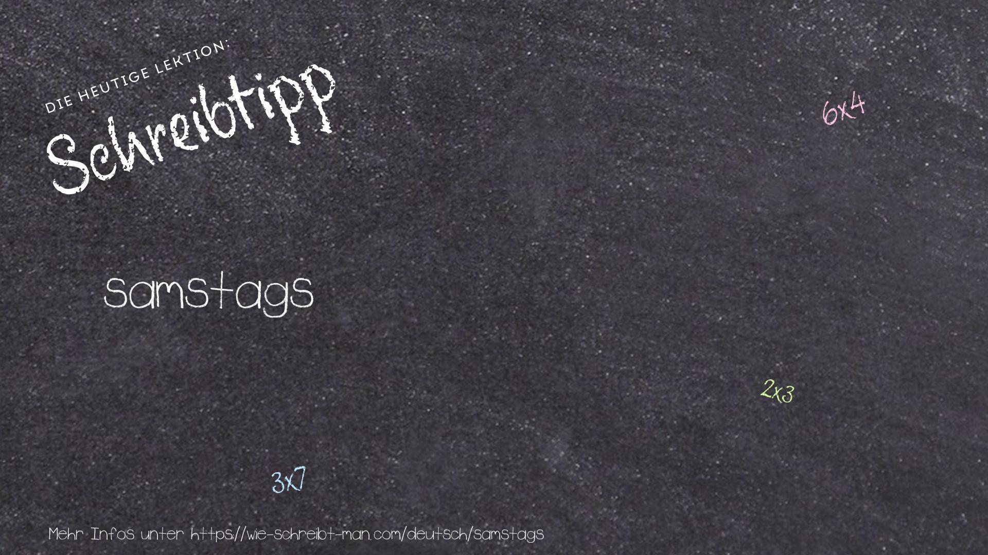 Schreibtipp samstags