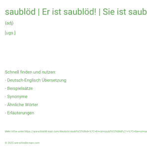 Wie schreibt man saublöd | Er ist saublöd! | Sie ist saublöd!? Bedeutung, Synonym, Antonym & Zitate.