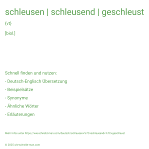 Wie schreibt man schleusen | schleusend | geschleust? Bedeutung, Synonym, Antonym & Zitate.