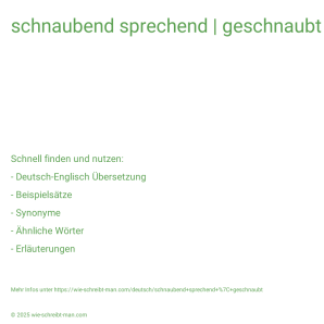 Wie schreibt man schnaubend sprechend | geschnaubt? Bedeutung, Synonym, Antonym & Zitate.