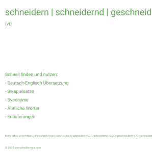 Wie schreibt man schneidern | schneidernd | geschneidert | schneidert | schneiderte? Bedeutung, Synonym, Antonym & Zitate.