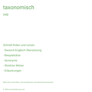 Wie schreibt man taxonomisch? Bedeutung, Synonym, Antonym & Zitate.