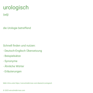 Wie schreibt man urologisch? Bedeutung, Synonym, Antonym & Zitate.