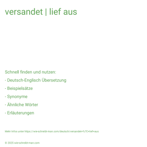 Wie schreibt man versandet | lief aus? Bedeutung, Synonym, Antonym & Zitate.